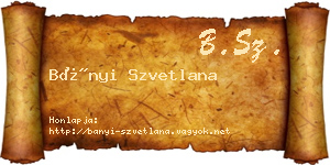 Bányi Szvetlana névjegykártya